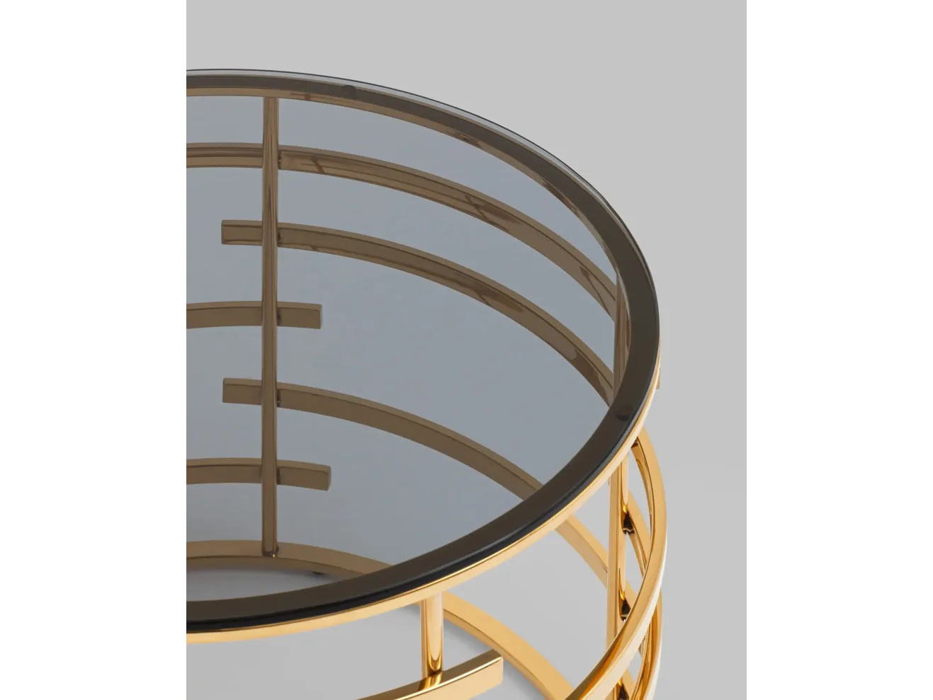 Журнальный столик STOOL GROUP Инфлюэнс 60*60 Стекло smoke/Сталь золото арт. 2977465901