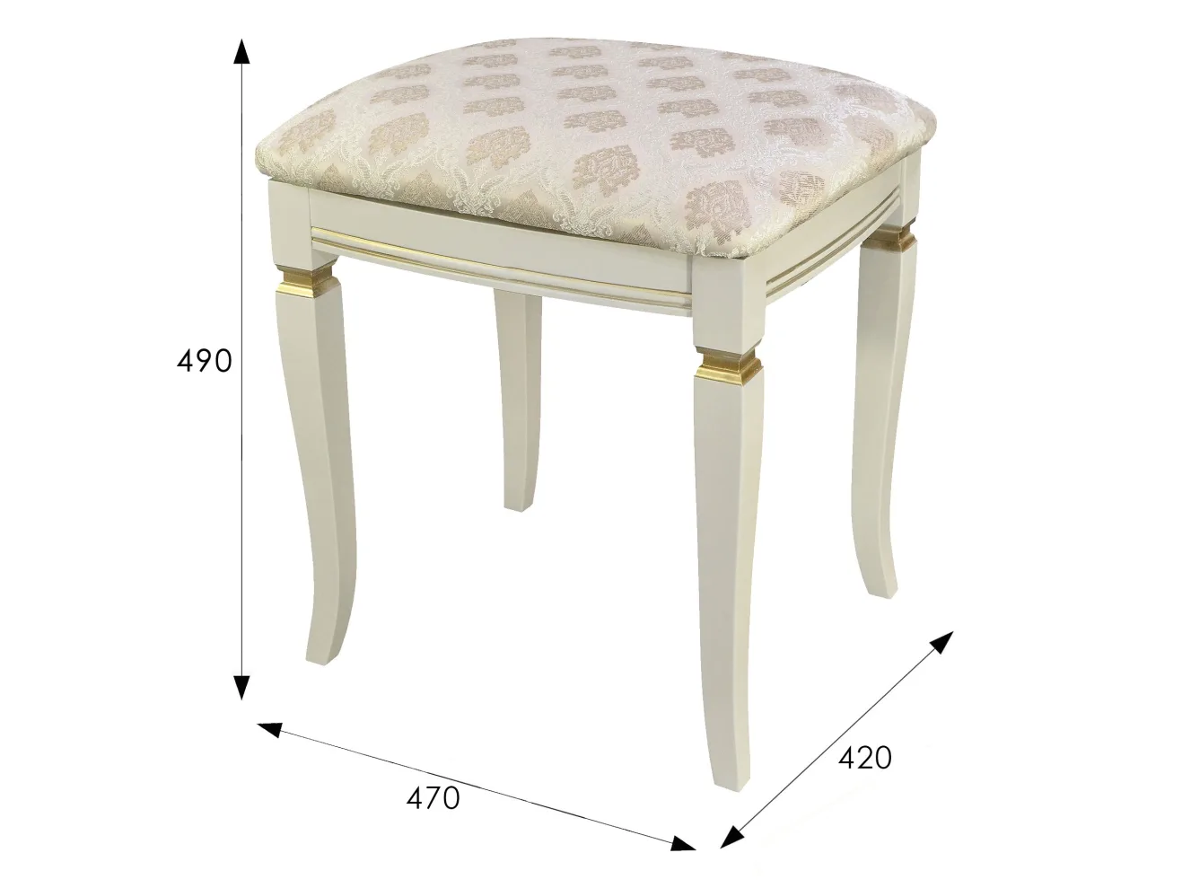 Банкетка Мебелик Васко В 106Н слоновая кость/золото, Маркус ваниль арт. 1481955503