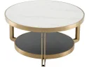 Стол журнальный STOOL GROUP Калисто 90*90 Светлая и темная керамика, сталь шампань арт. 9649550601