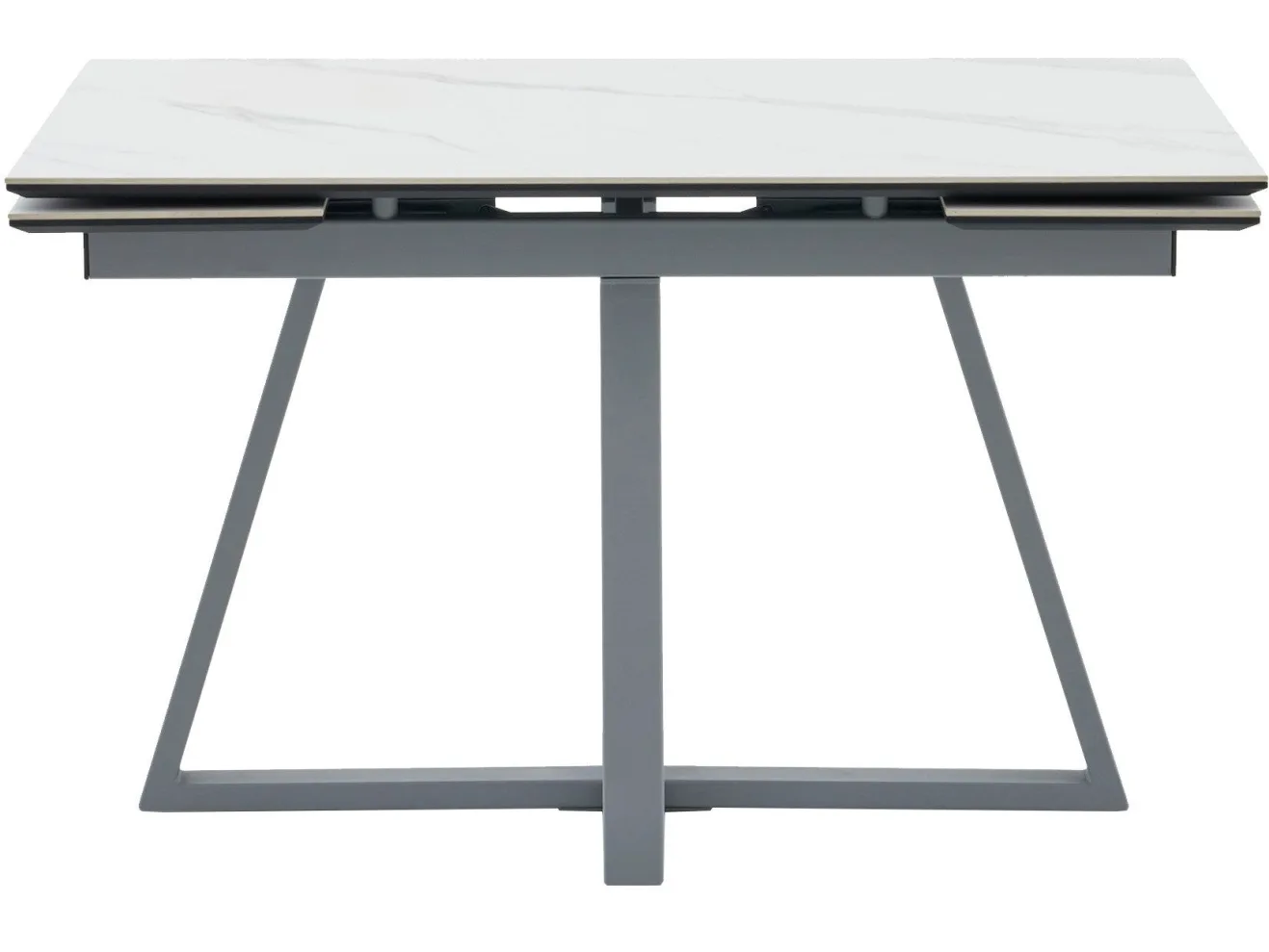 Стол обеденный STOOL GROUP Керас 120-180*80 Snow white, подстолье серое арт. 3371808301