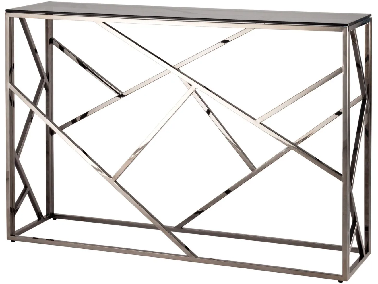 Консоль Stool Group АРТ ДЕКО 115х30 Стекло smoke/Сталь тёмный хром арт. 3299989504