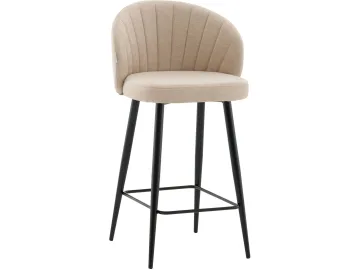 Стул полубарный STOOL GROUP Ханнингем Велюр бежевый