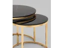 Набор журнальных столиков STOOL GROUP Селена 60 и 45 см Черный мрамор/Золото арт. 9051420902