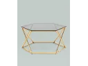 Журнальный столик STOOL GROUP Круз 93*80 Стекло smoke/Сталь золото арт. 6481813301
