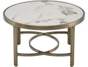 Стол журнальный STOOL GROUP Адриана 80*80 Светлая керамика, сталь шампань арт. 9337788401
