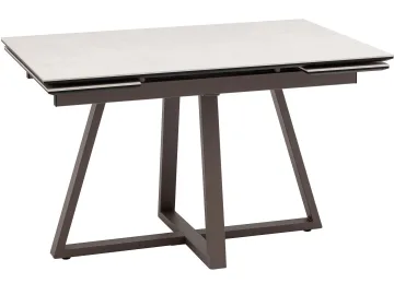 Стол обеденный STOOL GROUP Керас 120-180*80 Carmen light grey, подстолье коричневое