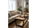 Стол журнальный Мебелик BeautyStyle 33 дуб вотан/черный/стекло черное арт. 2192069603