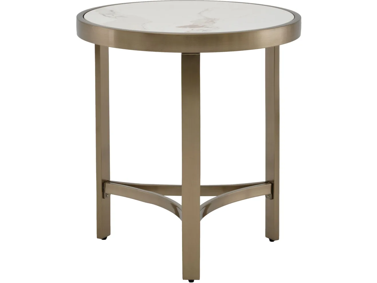 Стол журнальный STOOL GROUP Адриана 50*50 Светлая керамика, сталь шампань арт. 1436615601