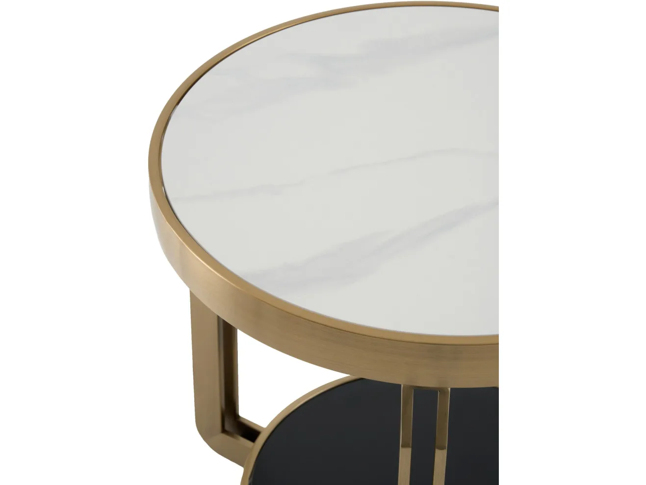 Стол журнальный STOOL GROUP Калисто 55*55 Светлая и темная керамика, сталь шампань арт. 1004389601