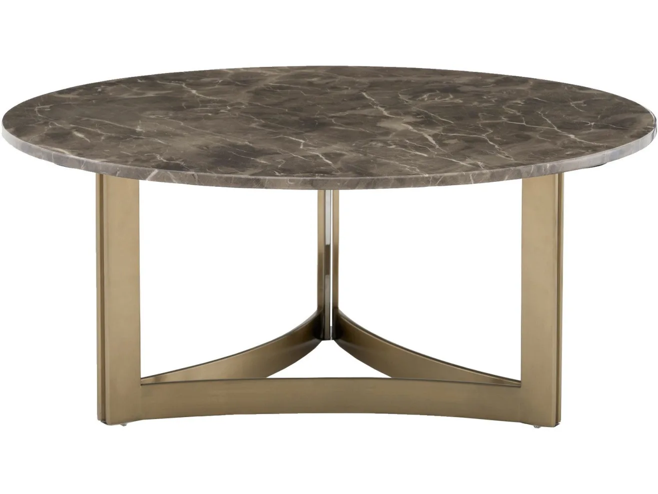 Стол журнальный STOOL GROUP Кассия 90*90 Темная керамика, сталь шампань арт. 6542009802