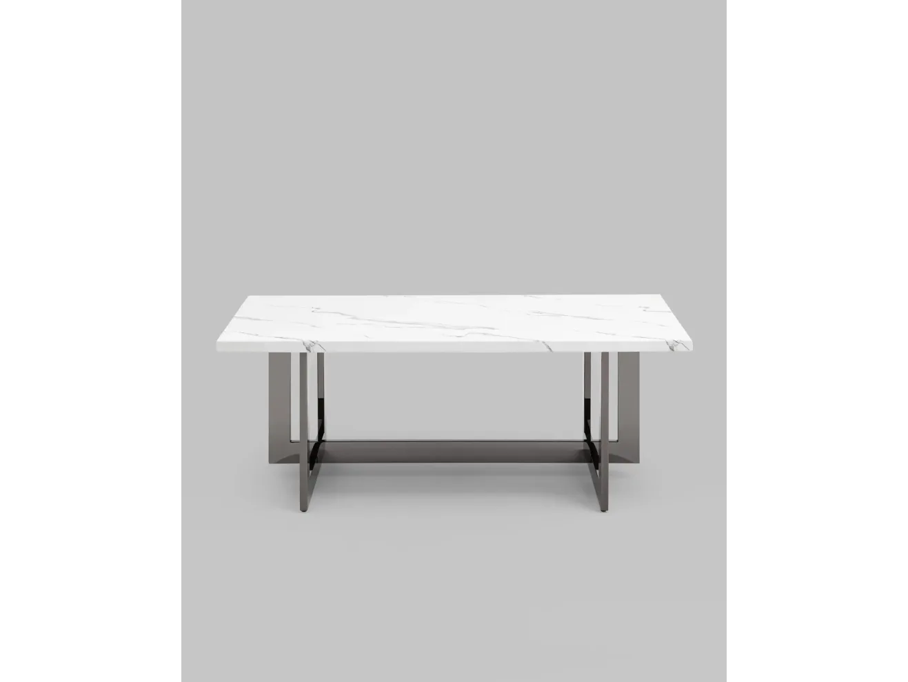 Журнальный столик STOOL GROUP Нэйтан 122*61 Белый мрамор/Темный хром арт. 9101689001