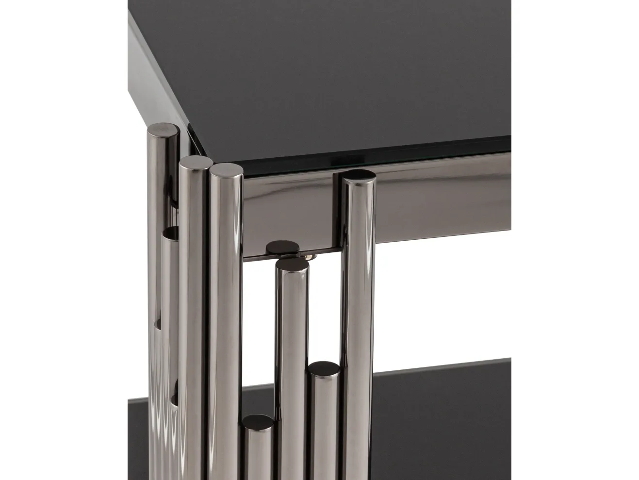 Стол журнальный STOOL GROUP ГЭТСБИ 55х55 Черное стекло/Сталь графит арт. 0494857105