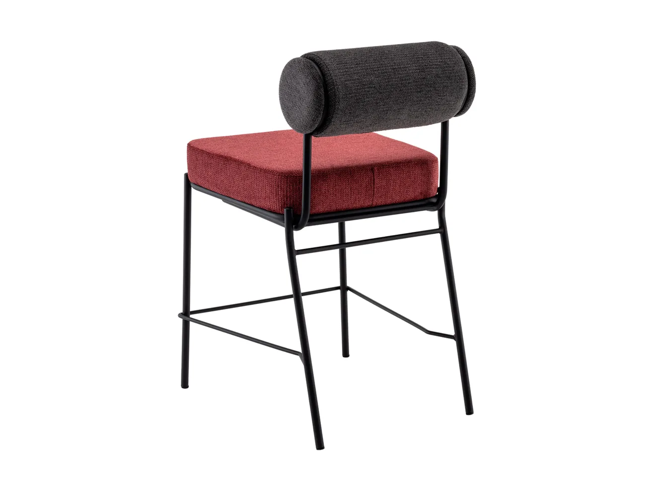 Стул полубарный STOOL GROUP Ponpoun Тёмно-серый, бордо арт. 1082097903