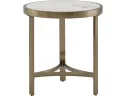 Стол журнальный STOOL GROUP Адриана 50*50 Светлая керамика, сталь шампань арт. 1436615601