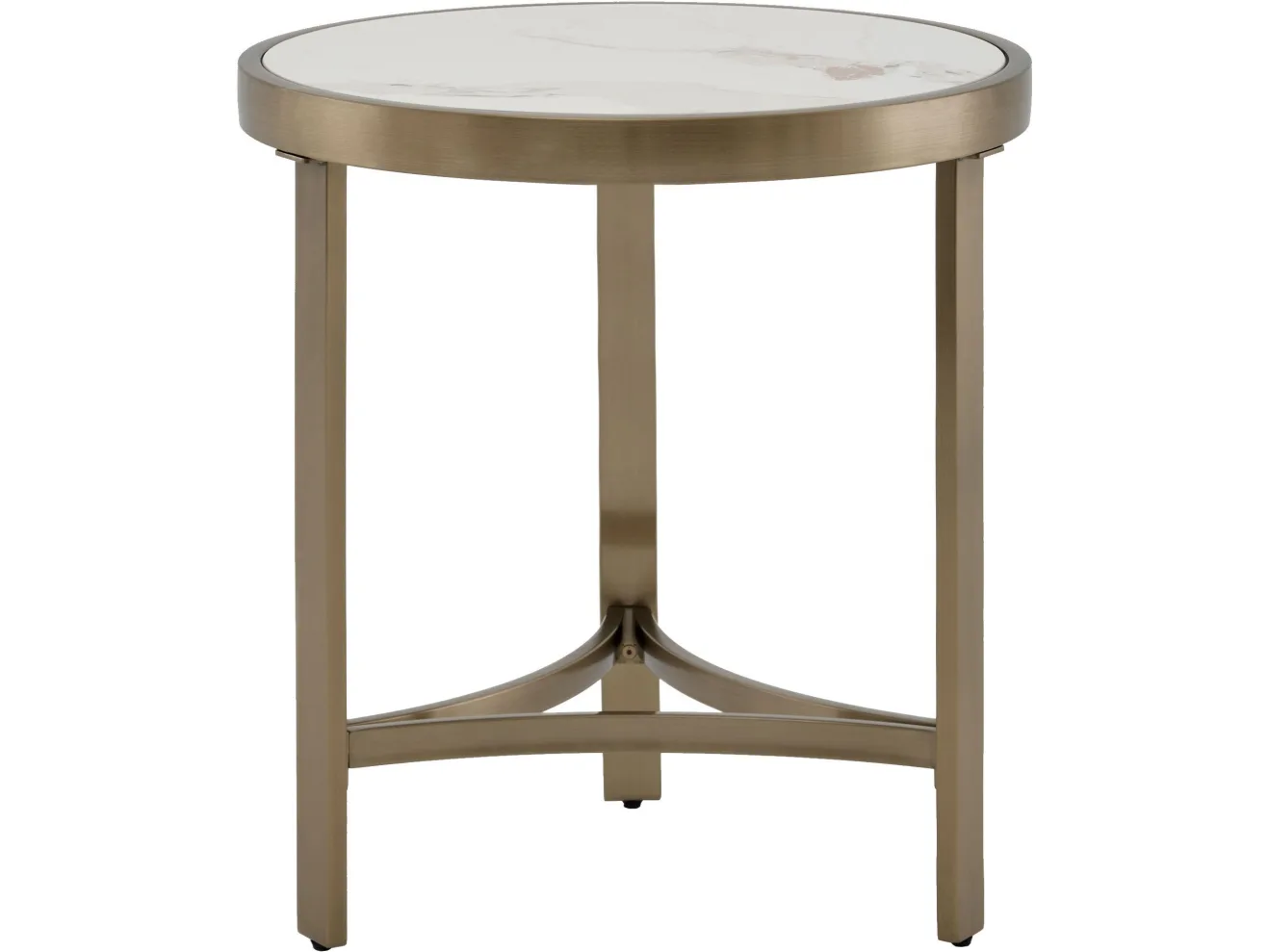 Стол журнальный STOOL GROUP Адриана 50*50 Светлая керамика, сталь шампань арт. 1436615601