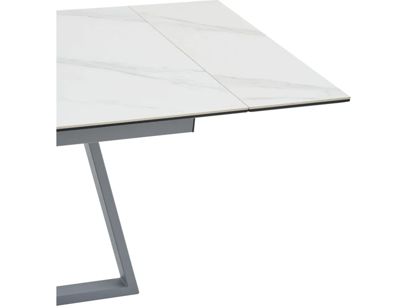 Стол обеденный STOOL GROUP Керас 120-180*80 Snow white, подстолье серое арт. 3371808301