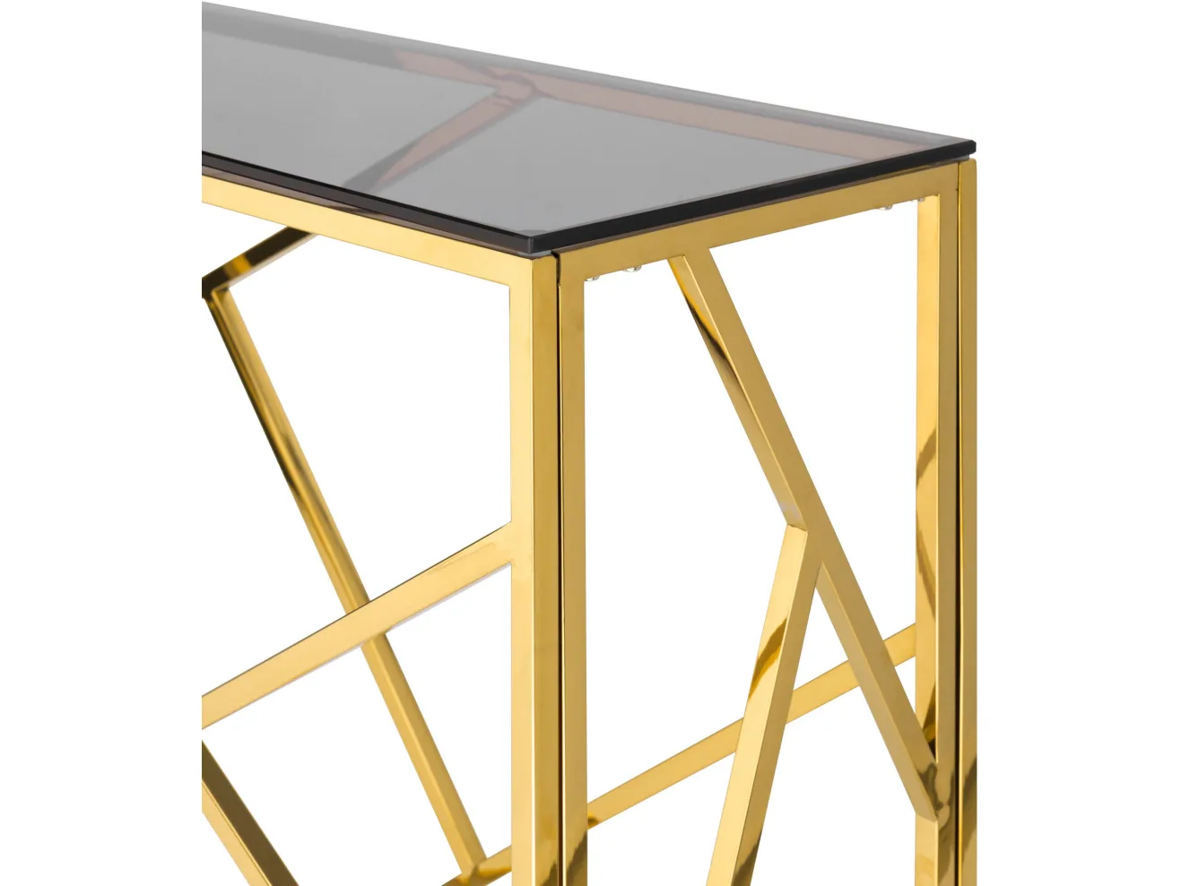 Консоль Stool Group АРТ ДЕКО 115х30 Стекло smoke/Сталь золото арт. 3299989503