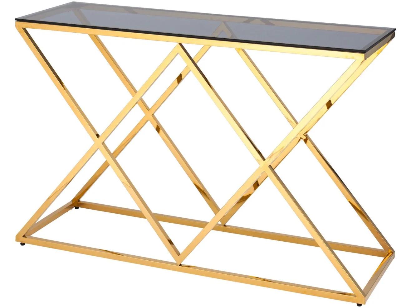 Консоль Stool Group ИНСИГНИЯ 120х40 Стекло smoke/Сталь золото арт. 0195137402
