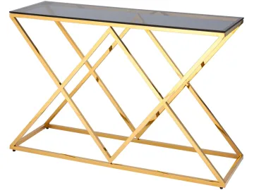 Консоль Stool Group ИНСИГНИЯ 120х40 Стекло smoke/Сталь золото