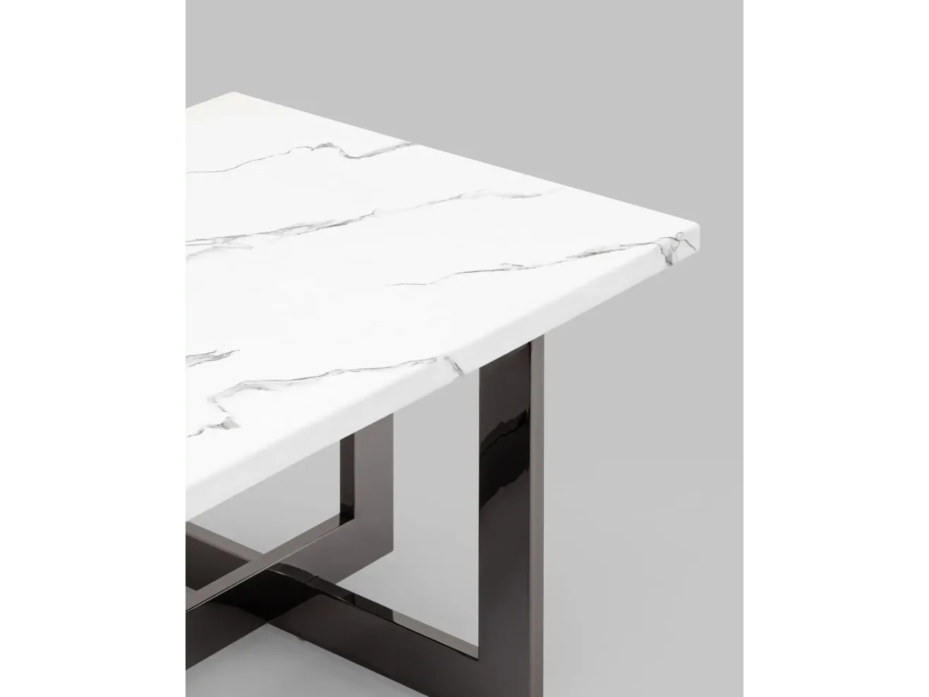 Журнальный столик STOOL GROUP Нэйтан 122*61 Белый мрамор/Темный хром арт. 9101689001