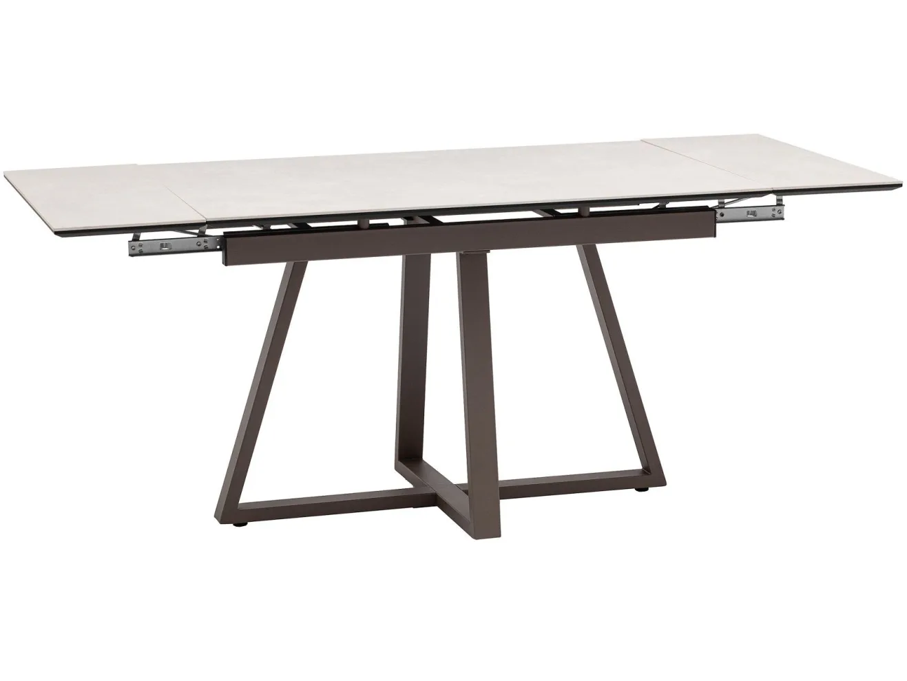Стол обеденный STOOL GROUP Керас 120-180*80 Carmen light grey, подстолье коричневое арт. 3371808303