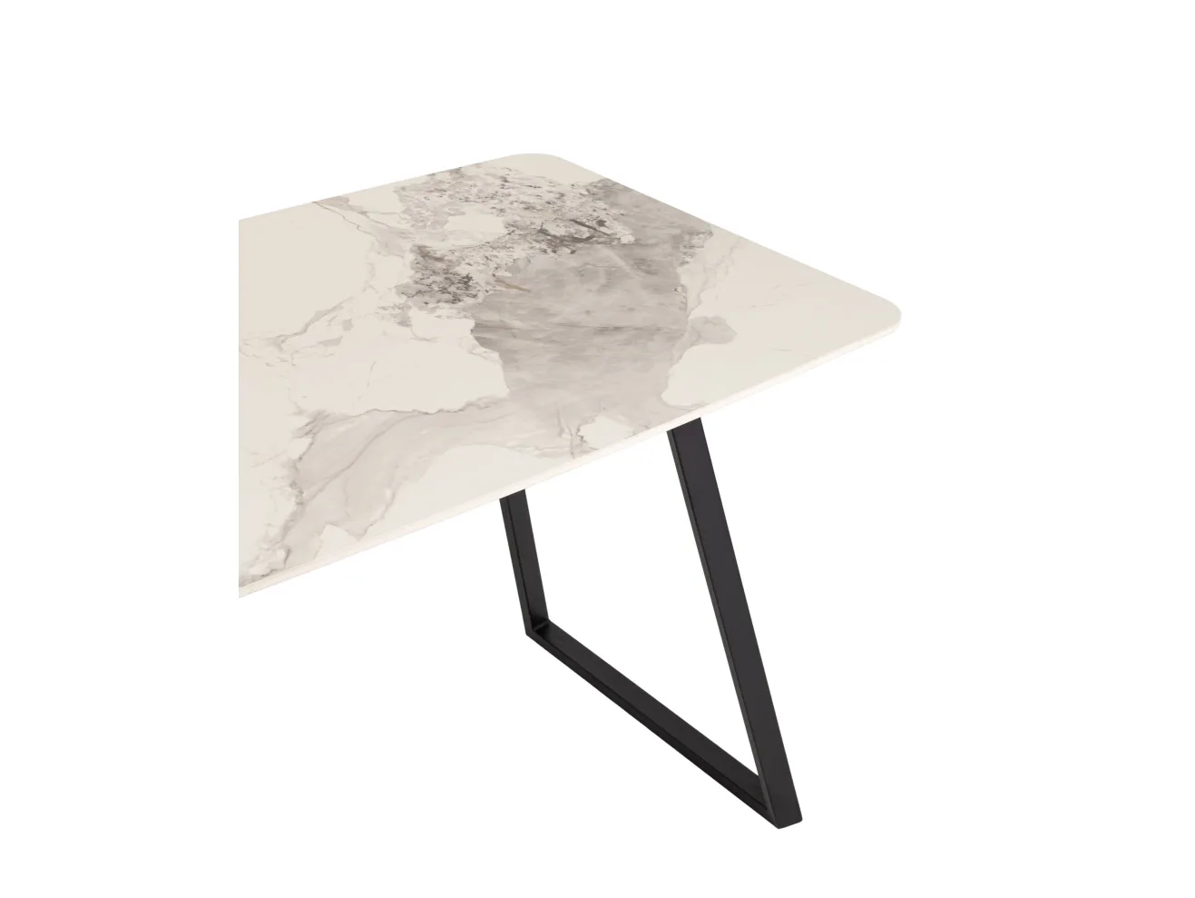 Стол обеденный STOOL GROUP Vermont 140*80 Керамика светлая, ножки черные арт. 5221151102