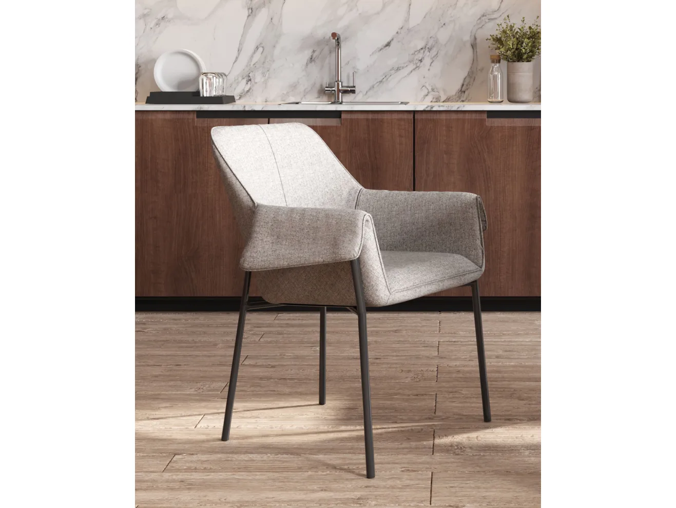 Кресло STOOL GROUP Бесс Рогожка светло-серый арт. 8544393202