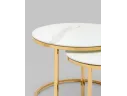 Набор журнальных столиков STOOL GROUP Селена 60 и 45 см Белый мрамор/Золото арт. 9051420901