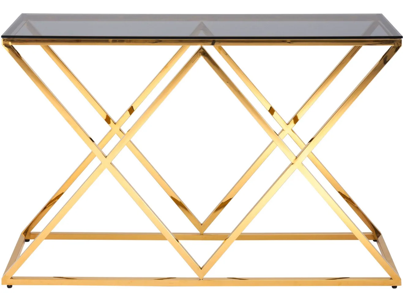 Консоль Stool Group ИНСИГНИЯ 120х40 Стекло smoke/Сталь золото арт. 0195137402