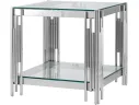 Журнальный столик Stool Group ГЭТСБИ 55*55 Прозрачное стекло/Сталь серебро арт. 0494857102