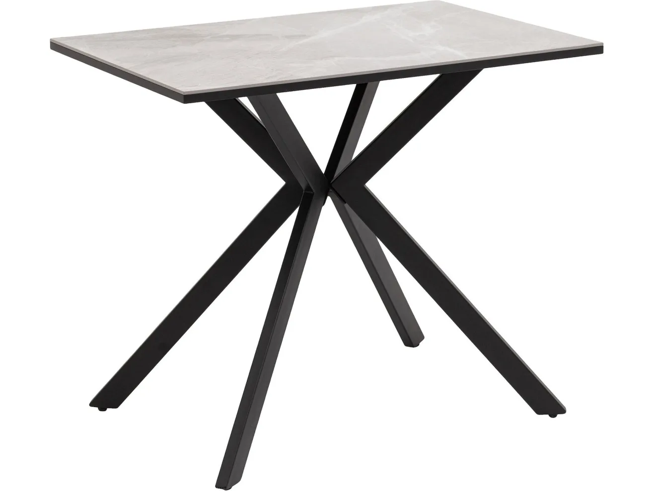 Стол обеденный STOOL GROUP Мармер мини нераскладной 90х60х75 столешница МДФ/керамика It.mid.gray, подстолье металл черный арт. 3771762906