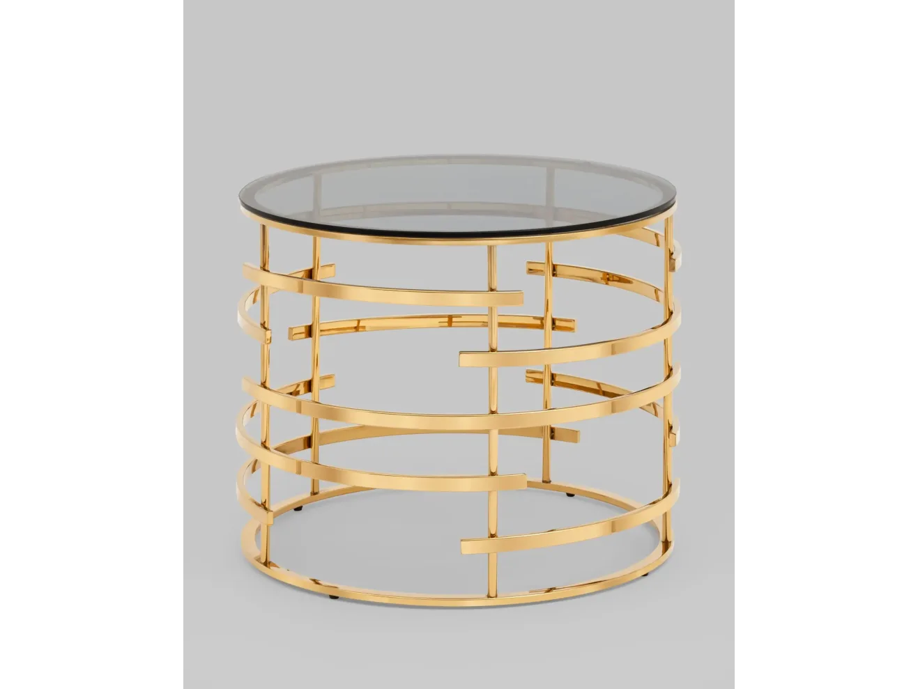 Журнальный столик STOOL GROUP Инфлюэнс 60*60 Стекло smoke/Сталь золото арт. 2977465901