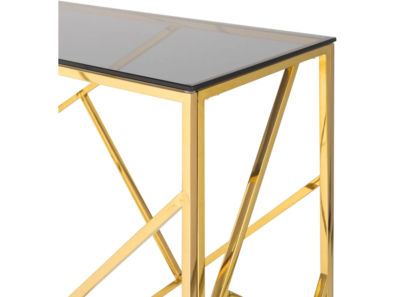 Консоль Stool Group АРТ ДЕКО 120х40 Стекло smoke/Сталь золото арт. 3614073504