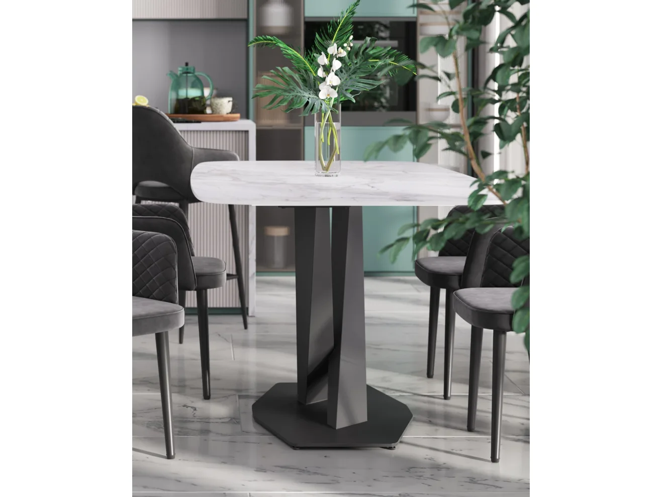 Стол обеденный STOOL GROUP Belle 180х90 белый мрамор арт. 7636799901