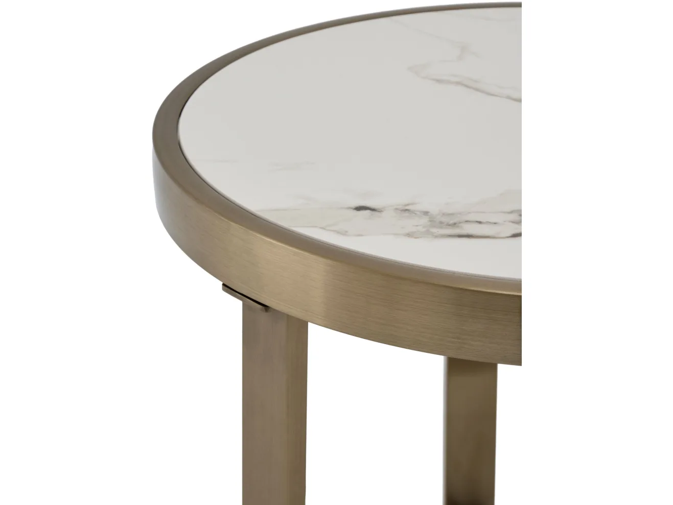 Стол журнальный STOOL GROUP Адриана 50*50 Светлая керамика, сталь шампань арт. 1436615601