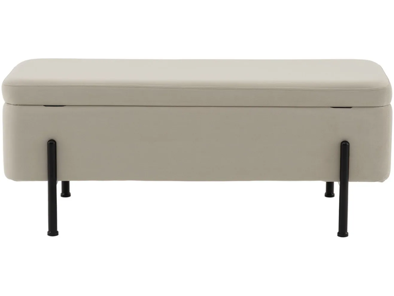 Банкетка STOOL GROUP Болейн с ящиком Велюр бежевый, черные ножки арт. 2080726707