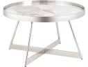 Журнальный столик STOOL GROUP Гера 80*80 Белая керамика, сталь серебро арт. 5772526401