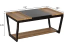 Стол журнальный Мебелик BeautyStyle 33 дуб вотан/черный/стекло черное арт. 2192069603