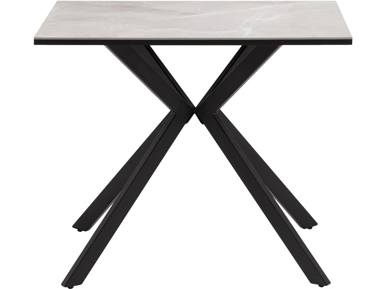 Стол обеденный STOOL GROUP Мармер мини нераскладной 90х60х75 столешница МДФ/керамика It.mid.gray, подстолье металл черный арт. 3771762906