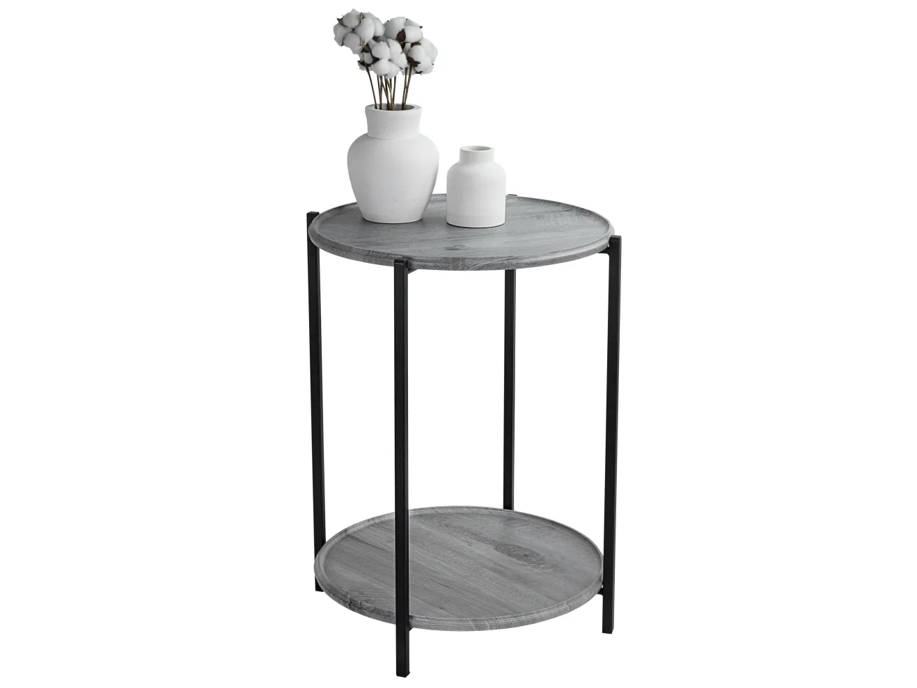 Стол журнальный Мебелик BeautyStyle 21 орех гикори grey/черный арт. 8949053602