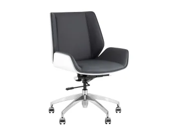 Кресло офисное TopChairs Crown SN, серо-голубой, белый