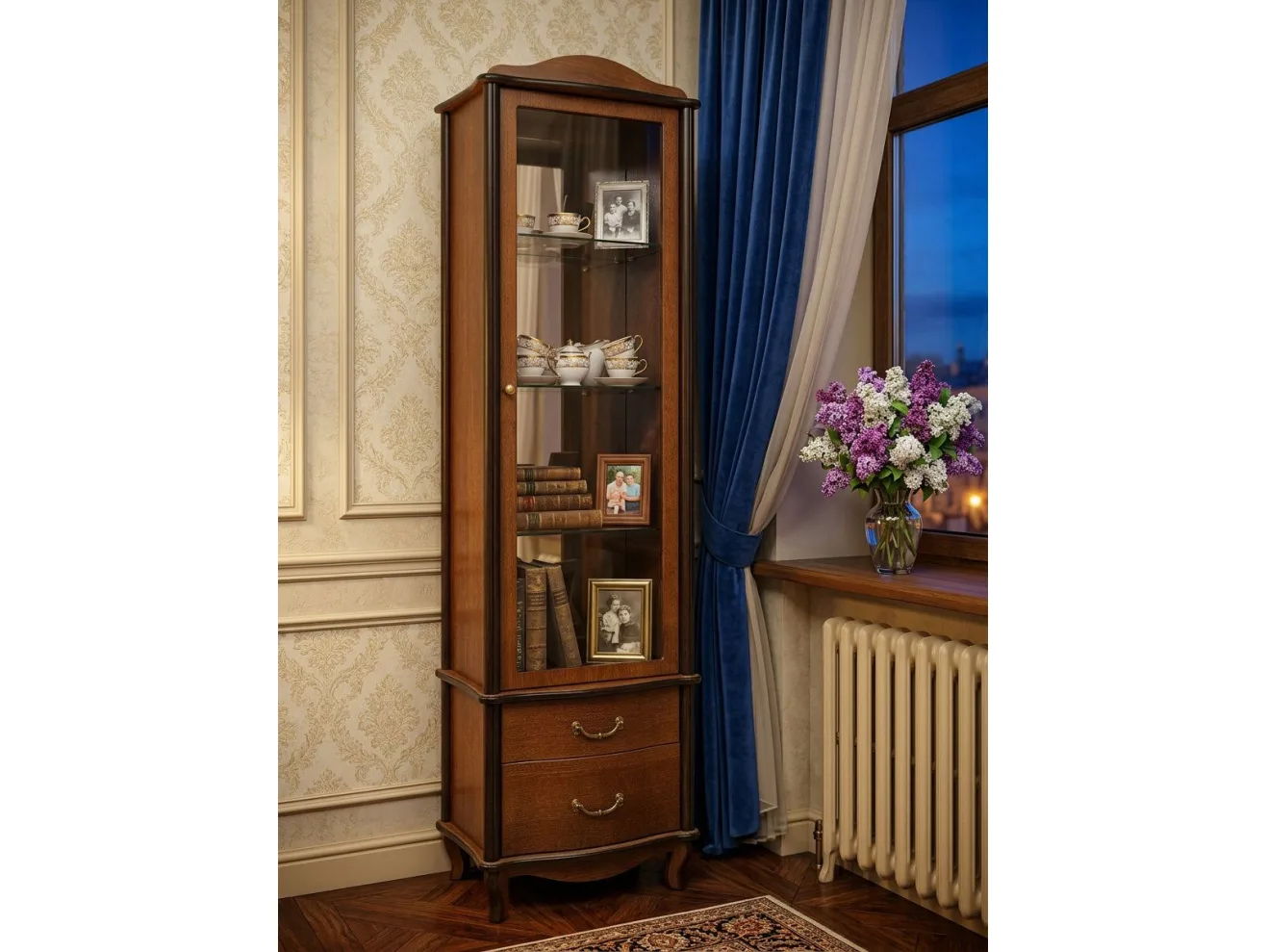Шкаф-витрина Мебелик Джульетта орех арт. 8511806102