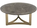 Стол журнальный STOOL GROUP Кассия 90*90 Темная керамика, сталь шампань арт. 6542009802