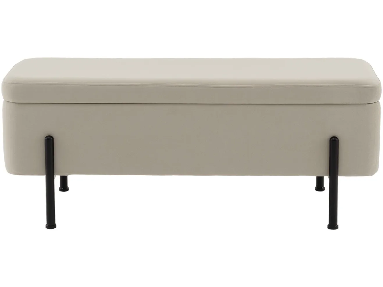 Банкетка STOOL GROUP Болейн с ящиком Велюр бежевый, черные ножки арт. 2080726707