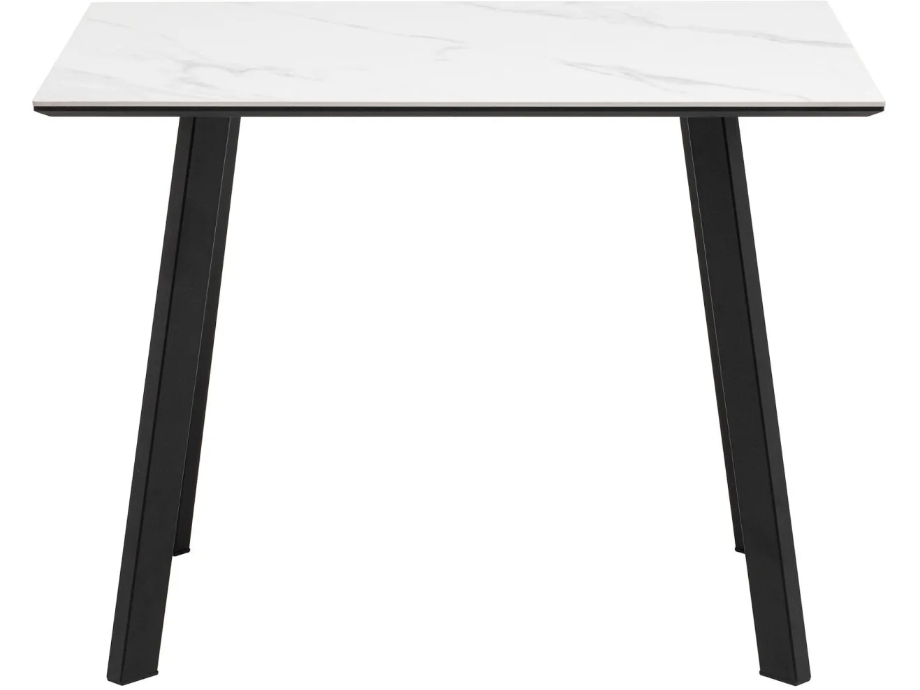 Стол обеденный STOOL GROUP Райли нераскладной 100/70/75 столешница МДФ/керамика Snow white, подстолье черный арт. 1183864602
