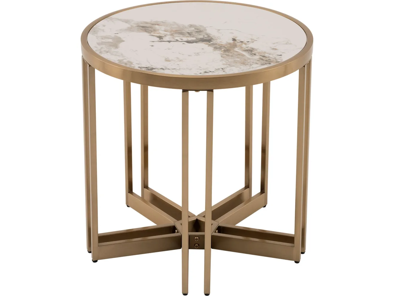 Стол журнальный STOOL GROUP Алиада 55*55 Светлая керамика/шампань арт. 8656458401