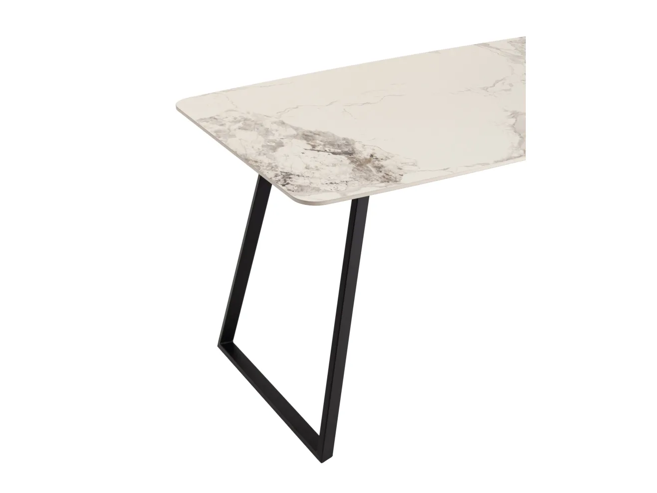 Стол обеденный STOOL GROUP Vermont 140*80 Керамика светлая, ножки черные арт. 5221151102