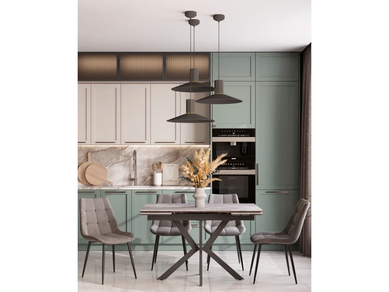 Стол обеденный STOOL GROUP Marmer 120-180/80/76 столешница МДФ16/керамика Антрацит арт. 9635972402