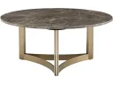 Стол журнальный STOOL GROUP Кассия 90*90 Темная керамика, сталь шампань арт. 6542009802