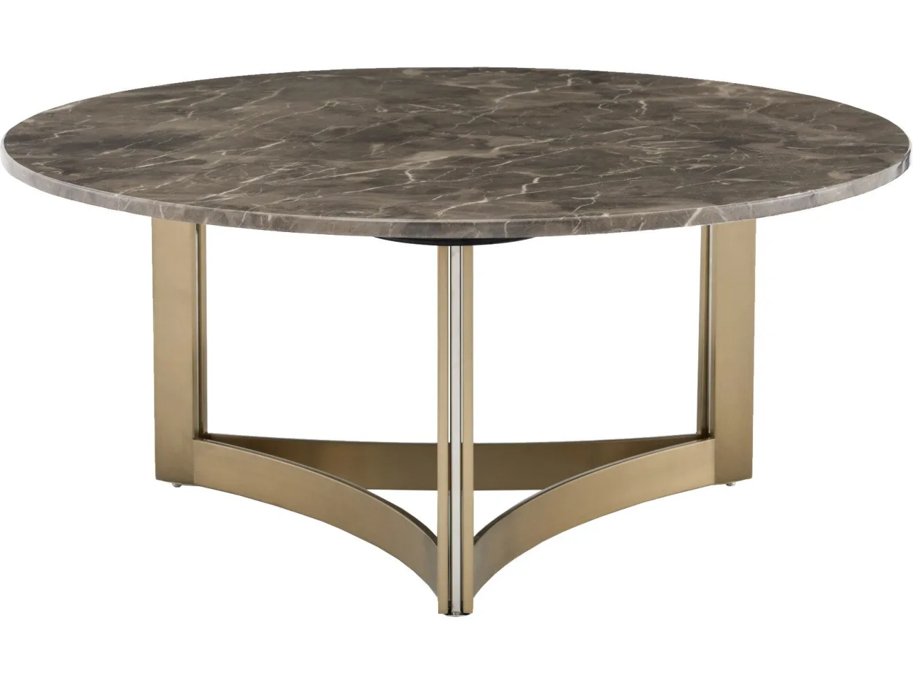 Стол журнальный STOOL GROUP Кассия 90*90 Темная керамика, сталь шампань арт. 6542009802